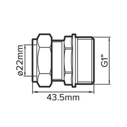 Flomasta  Brass Compression Adapting Male Coupler 22mm x 1"