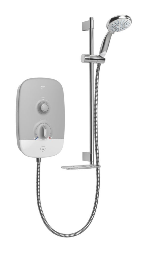 Mira Play White / Grey 10.8kW Electric Shower | Showers | Screwfix.com