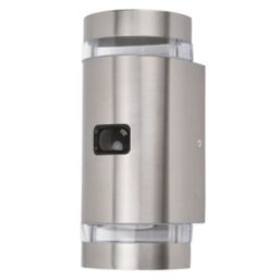 Lutec Focus Outdoor Wall Light With PIR Sensor Stainless Steel
