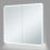Iowa 2-Door Bathroom Mirror Cabinet With 3300lm LED Light Silver Polished 600mm x 130mm x 700mm
