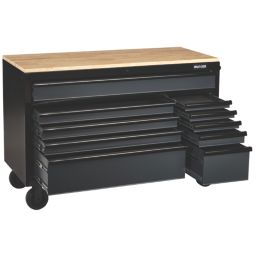 Bunker  10-Drawer Workbench Roller Tool Cabinet Grey