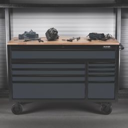Bunker  10-Drawer Workbench Roller Tool Cabinet Grey