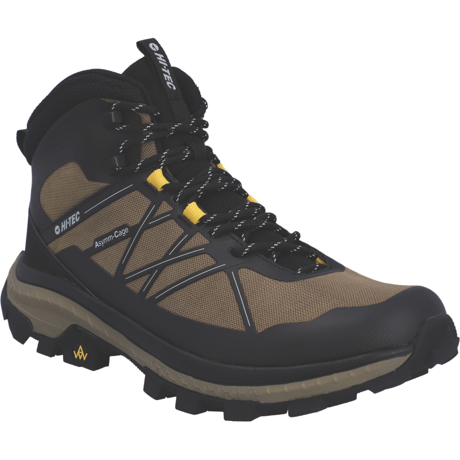 Hi-Tec Infuse Mid Size 8 Black / Brown Waterproof Non Safety Work Boots (619EK)