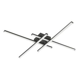 Eglo Vascella LED Square Ceiling Light Black 20W 2500lm