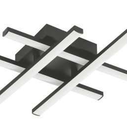 Eglo Vascella LED Square Ceiling Light Black 20W 2500lm