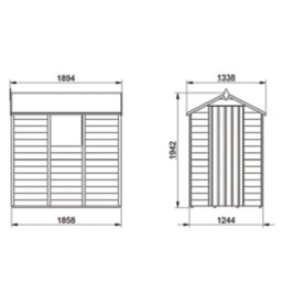Forest  4' x 6' (Nominal) Apex Overlap Timber Shed with Base