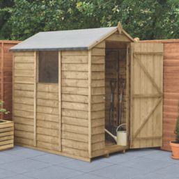 Forest  4' x 6' (Nominal) Apex Overlap Timber Shed with Base