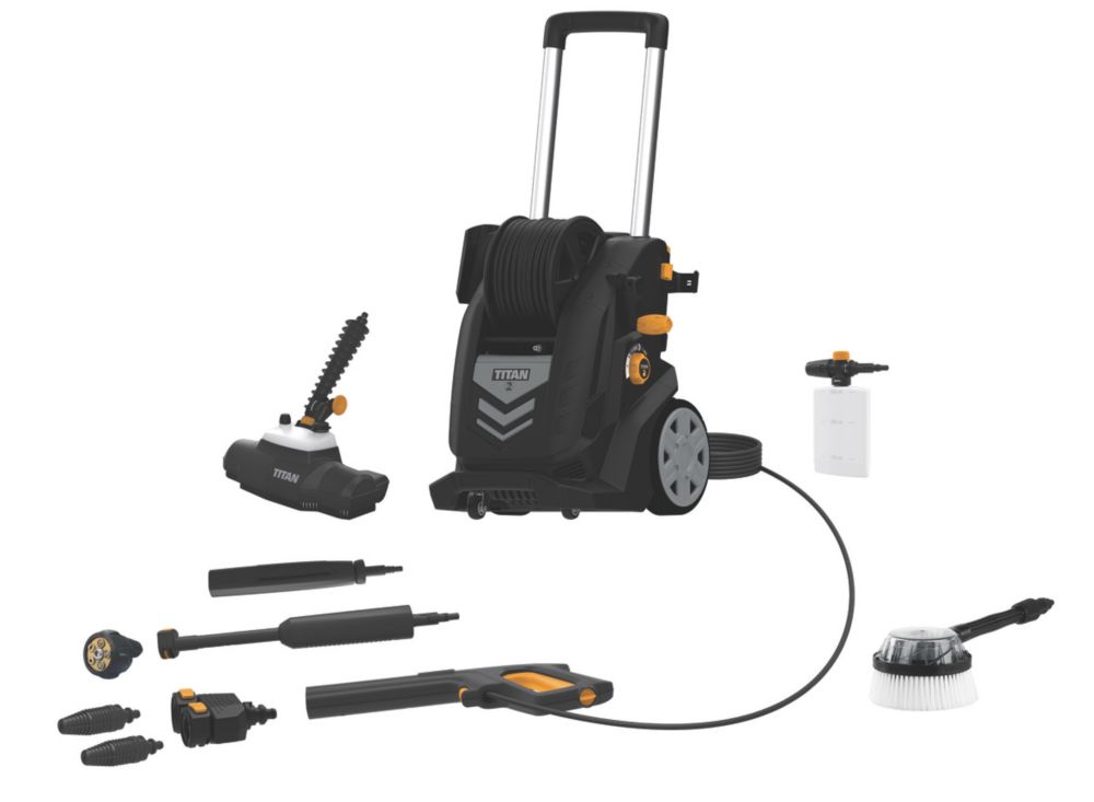 Stream Pressure Washer, 1650W 135Bar 420L/H Portable Pressure Washer Jet  Washer with Patio Cleaner, Power Pressure Washers with Snow Foam Water Tank