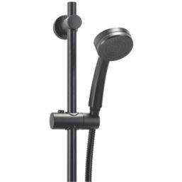 Croydex Pressure Boost One Function Shower Set Matt Black