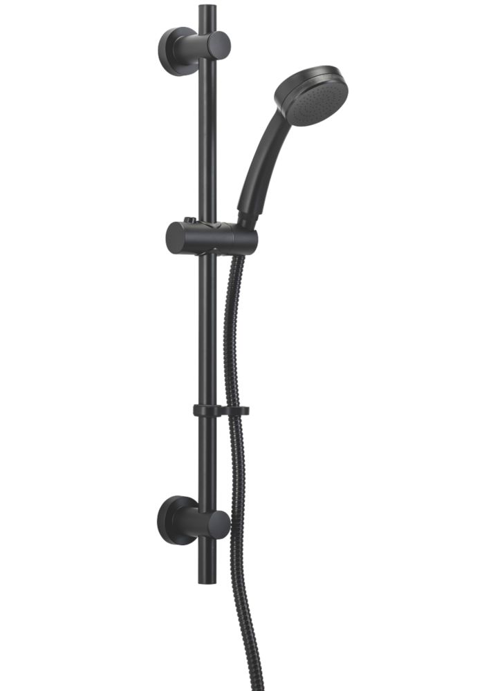 Croydex Pressure Boost One Function Shower Set Matt Black