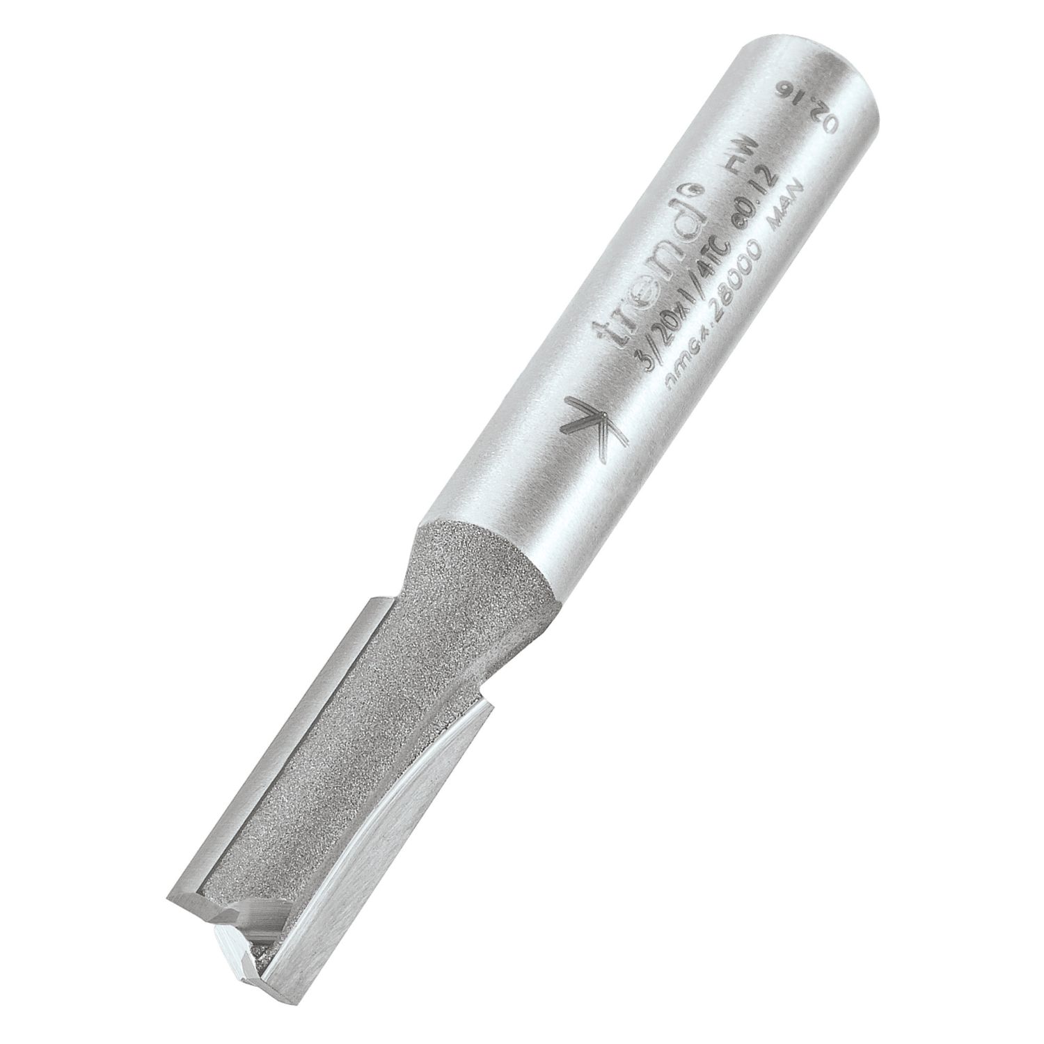 Trend 3/20X1/4TC 1/4" Straight Router Cutter 6.3mm x 16mm (619PX)