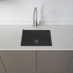 Carysil EN500-BK 1 Bowl Granite Composite Kitchen Sink Black 530mm x 460mm