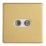 Contactum Lyric 2-Gang Coaxial TV & F-Type Satellite Socket Brushed Brass with White Inserts