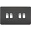 Knightsbridge  10AX 4-Gang 2-Way Light Switch with Chrome Switches  Matt Black