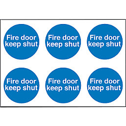 Non Photoluminescent "Fire Door Keep Shut" Adhesive Labels 100mm x 100mm 30 Pack