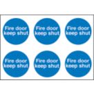 Non Photoluminescent "Fire Door Keep Shut" Adhesive Labels 100mm x 100mm 30 Pack