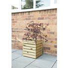 Forest  Square Linear Planter Natural Wood 400mm x 400mm x 440mm
