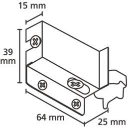 Suki Cabinet Suspension Hangers White 64mm x 25mm x 39mm 2 Pack