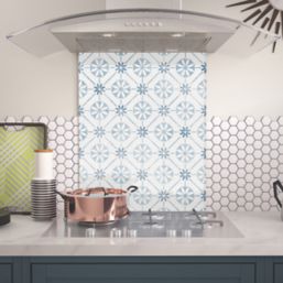 House Beautiful Heritage Blue Kitchen Splashback 900mm x 750mm x 6mm