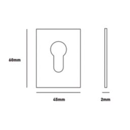 Eclipse  Euro Escutcheon (Single) Polished Stainless Steel 45mm