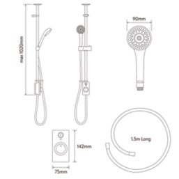 Aqualisa Visage HP/Combi Ceiling-Fed Single Outlet Chrome Thermostatic Digital Shower