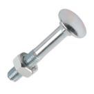 Easyfix General Purpose Threaded Coach Bolts Carbon Steel Bright Zinc-Plated M12 x 150mm 25 Pack