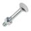 Easyfix General Purpose Threaded Coach Bolts Carbon Steel Bright Zinc-Plated M12 x 150mm 25 Pack