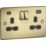 Knightsbridge  13A 2-Gang SP Switched Socket + 4.0A 20W 2-Outlet Type A & C USB Charger Polished Brass with Black Inserts