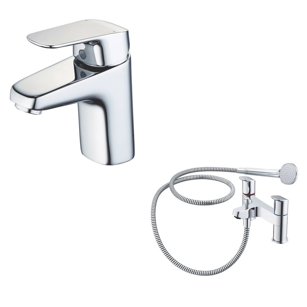 Ideal Standard Ceraflex Basin Mixer & Bath Shower Tap Pack - Screwfix