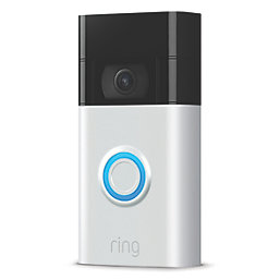Ring Gen 2 Wired or Wireless Smart Video Doorbell Satin Nickel