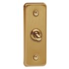 Varilight  10A 1-Gang 2-Way Architrave Light Switch  Brushed Brass with Colour-Matched Inserts