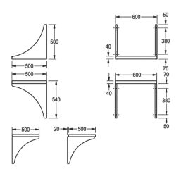 Stainless Steel Microwave Shelf 600mm x 500mm x 500mm