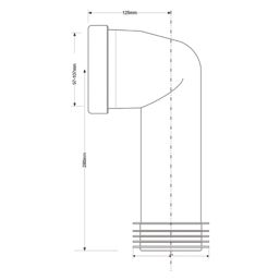 McAlpine  Rigid 90° Angled Toilet Pan Connector White 240-340mm