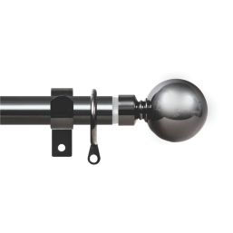 Renaissance Black Nickel Curtain Pole 28/25mm x 120-210cm
