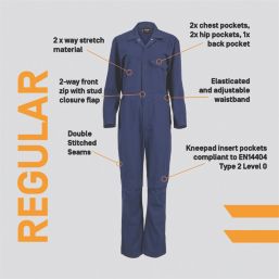 Site Betoia Womens Stretch Coveralls Blue Size 8 28" L