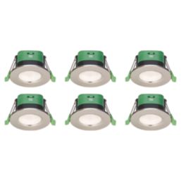 4lite Kana Fixed  Fire Rated LED Downlight  Satin Chrome 5/7W 640lm-830lm 6 Pack