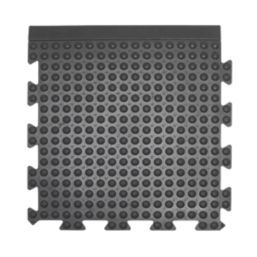 COBA Bubblemat Connect Anti-Fatigue Floor End Mat Black 0.5m x 0.5m x 14mm