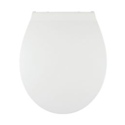 Swirl  Soft-Close with Quick-Release Slimline Toilet Seat Stainless Steel & Plastic White