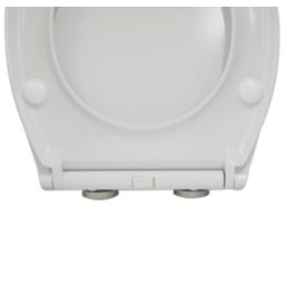 Swirl  Soft-Close with Quick-Release Slimline Toilet Seat Stainless Steel & Plastic White