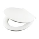 Swirl  Soft-Close with Quick-Release Slimline Toilet Seat Stainless Steel & Plastic White