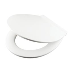 Swirl  Soft-Close with Quick-Release Slimline Toilet Seat Stainless Steel & Plastic White