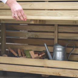 Forest Linear Rectangular Garden Planter Natural Timber 1200mm x 400mm x 911mm