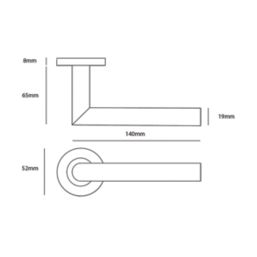 Eclipse Precision Mitred Fire Rated Lever on Rose Door Handle Pair Satin Stainless Steel