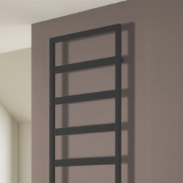 Reina 1100mm x 550mm 1255BTU Black Flat Designer Towel Radiator