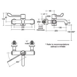 Armitage Shanks Markwik Chrome  140mm Lever Mono Basin Mixer Tap