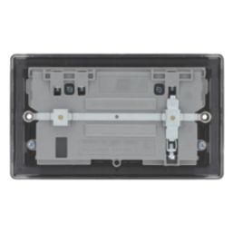 British General Nexus Metal 13A 2-Gang SP Switched Socket + 2.4A 22W 2-Outlet Type A & C USB Charger Matt Black with Black Inserts