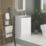 Newland  Double Door Floor Standing Vanity Unit with Basin Gloss White 600mm x 370mm x 840mm