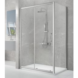 Triton Neo Eight Framed Rectangular Sliding Door Shower Enclosure  Chrome  1400mm x 900mm x 1900mm