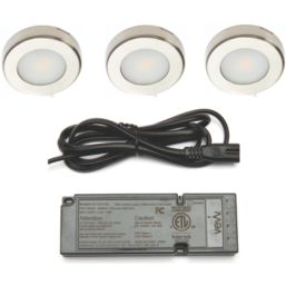 VEW Galaxy Round LED Cabinet Lights Steel 2.6W 182lm 3 Pack