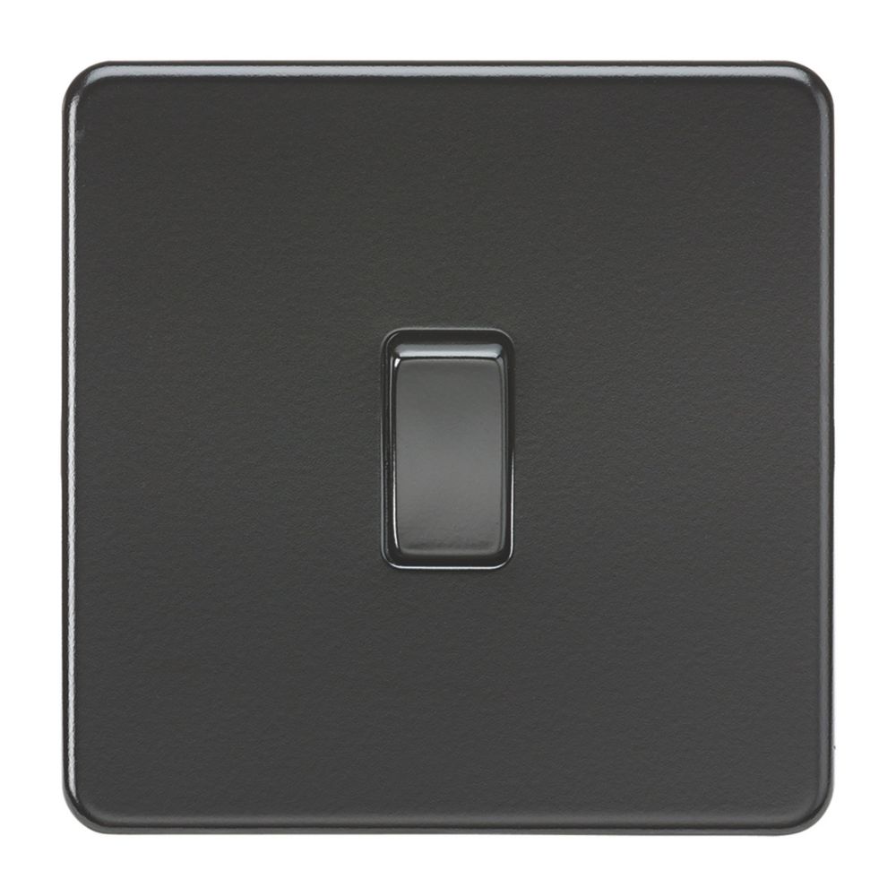 Knightsbridge 20A 1-Gang DP Control Switch Matt Black - Screwfix